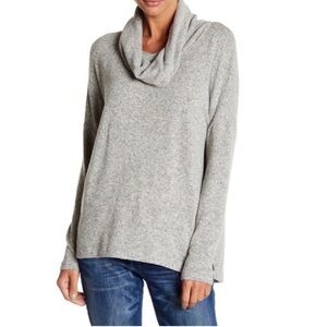 Susina Light Heather Grey Cowl Neck Long Sleeve Pullover Size Small